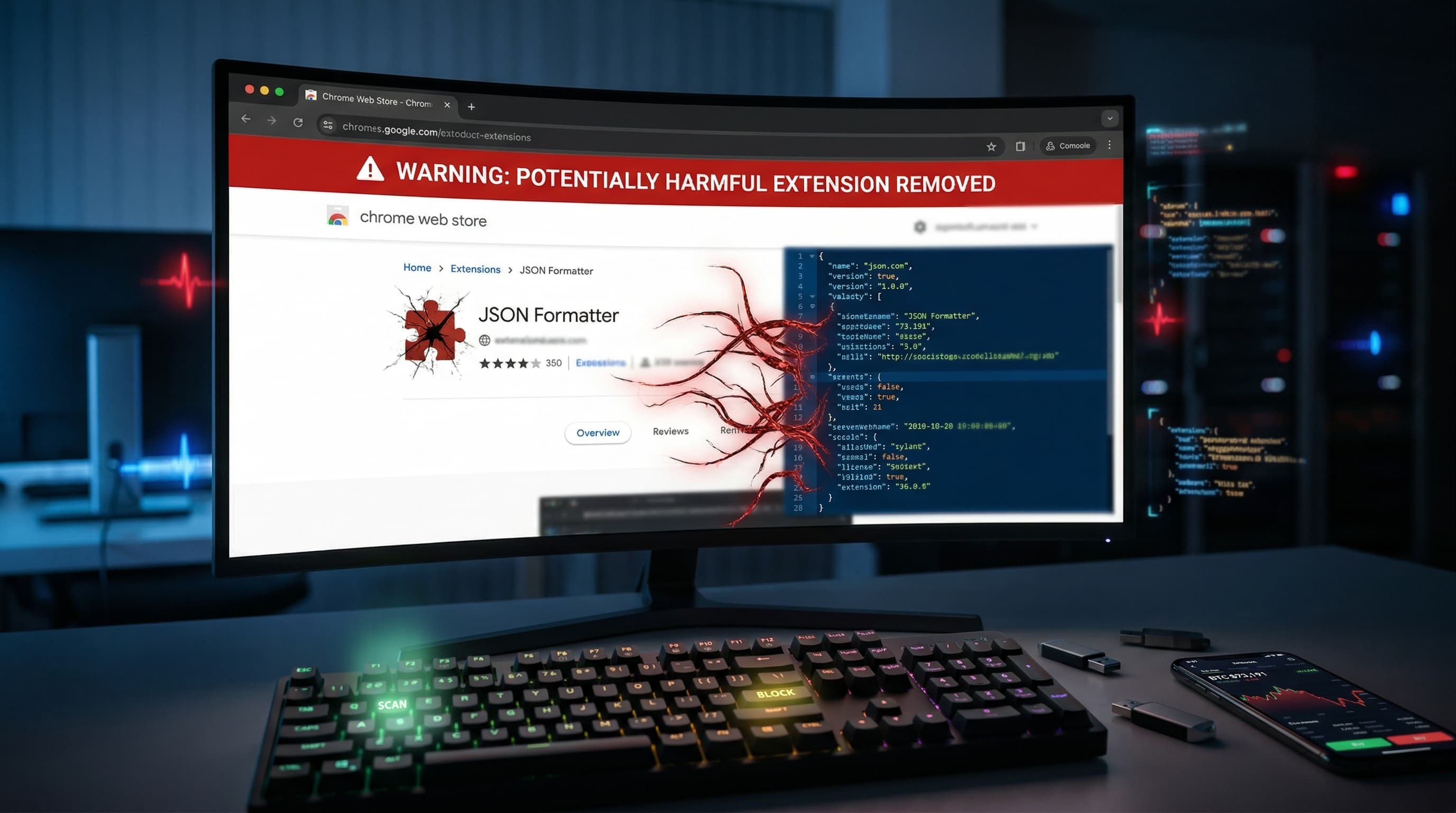 JSON Formatter Chrome Removed by Google After Adware Attack