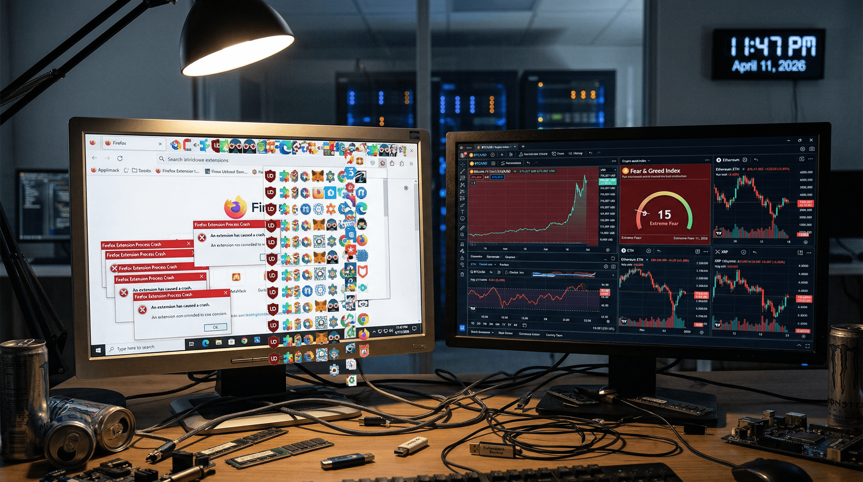 Firefox Extension Overload Crashes Browser in Extreme Test